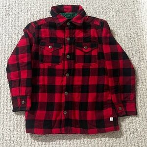 Tommy Bahama NWOT boys Plaid Red and Black flannel shirt